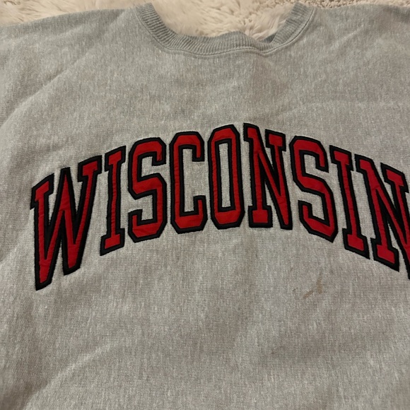 Gray Wisconsin Crewneck Sweater - Picture 2 of 4